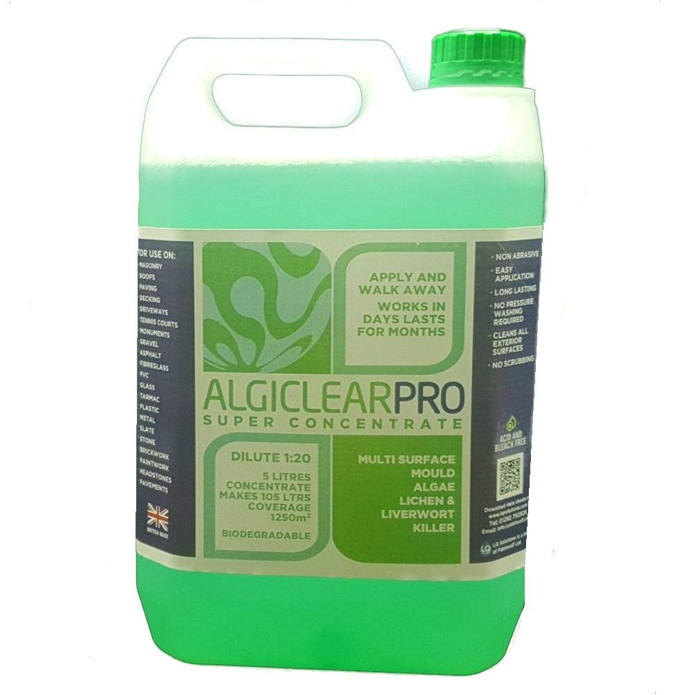 Algiclear Pro 5L Concentrate Green Algae Remover For Lichen, Black Spot
