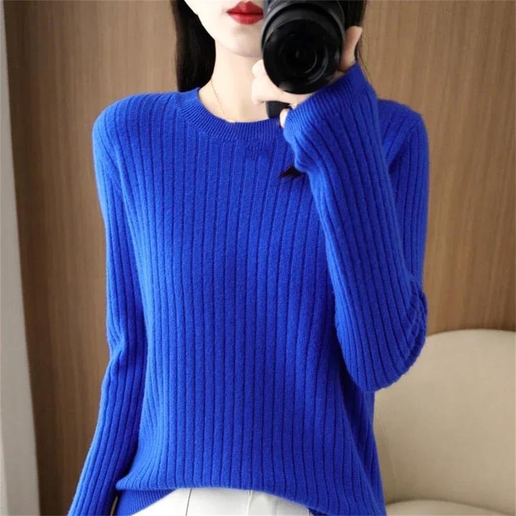 Women Sweaters Long Sleeve Pullovers O-Neck Warm Pullover Bottoming Shirts Loose Jumper