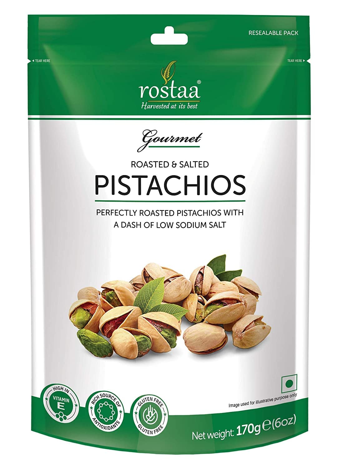 Rostaa Premium Iranian Roasted & Salted Pistachios 170gm (Raw,Gluten Free, Non-GMO and Vegan) Perfectly Roasted |Nutritious & Crunchier Pista Nuts |Tasty & Healthy Snacks, Healthy, Lightly Salted, Source of Protein (B08TVLC62G) Amazon Price History, Amazon Price Tracker