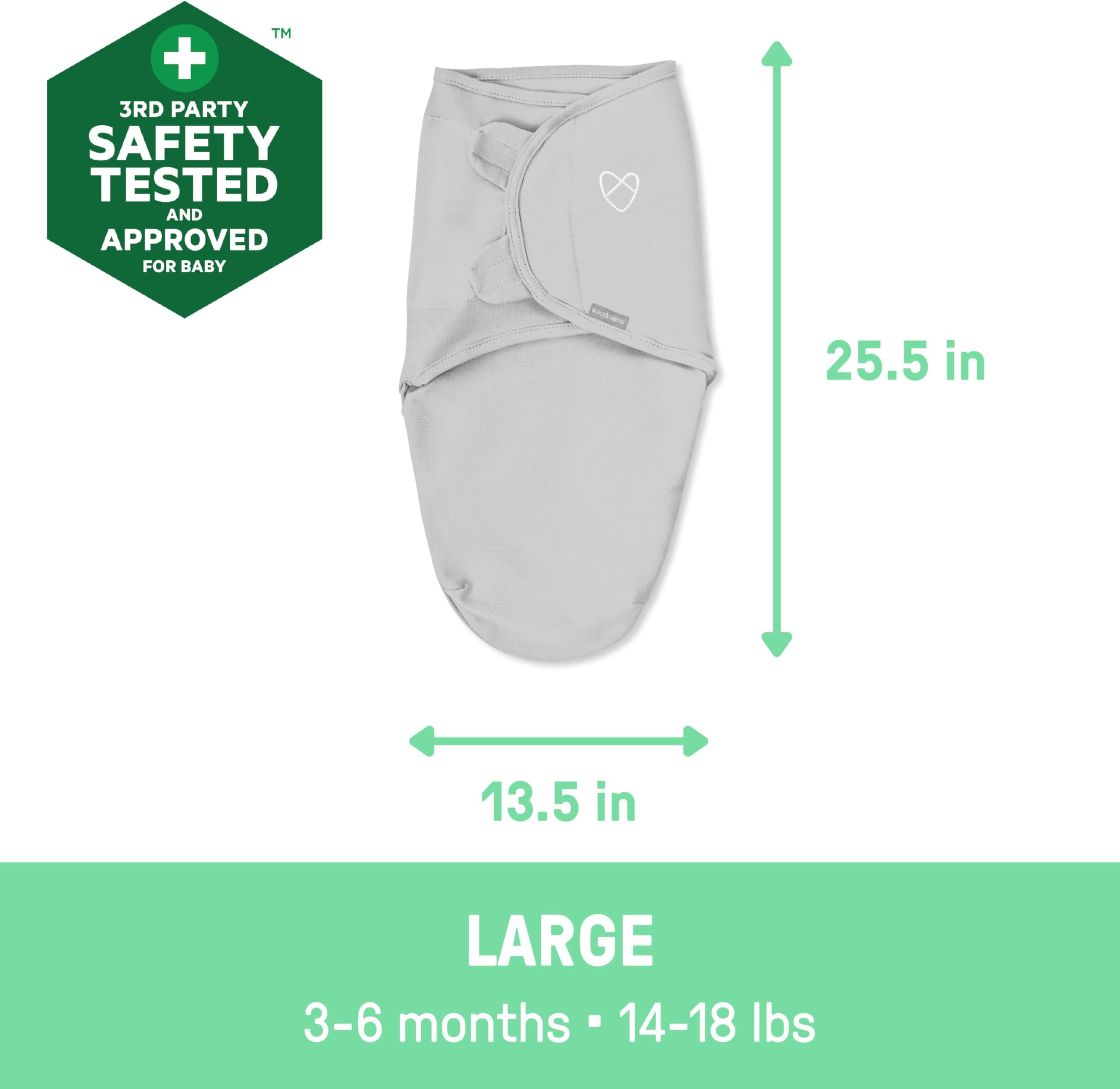 SwaddleMe Original Swaddle in Velboa – Size Small/Medium, 0-3 Months, 1-Pack (Hugs & Kisses) Easy to Use, Soft and Cozy Newborn Swaddle Wrap Keeps Baby Cozy and Secure