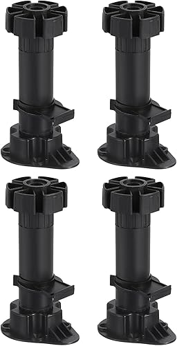 uxcell Patas ajustables, 4 piezas de 1.811 x 4.724 in  Pie nivelador de muebles, marco de soporte nivelador de patas finas para cama, sofá, mesa de