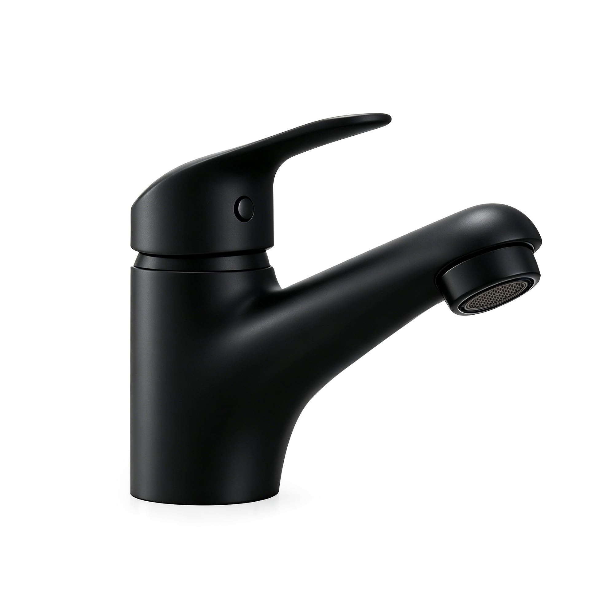 VANCOCO Matte Black Single-Lever Basin Mixer Tap, 1 Hole Bathroom Sink Tap