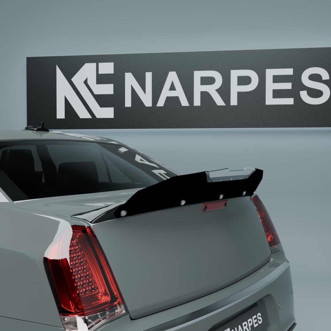 Rear Spoiler Wickerbill Overlap Narpes Style for 2011-2023 Chrysler 300 300C 300S Accessories (Only Wickerbill V2) with Rivnut Tool Included