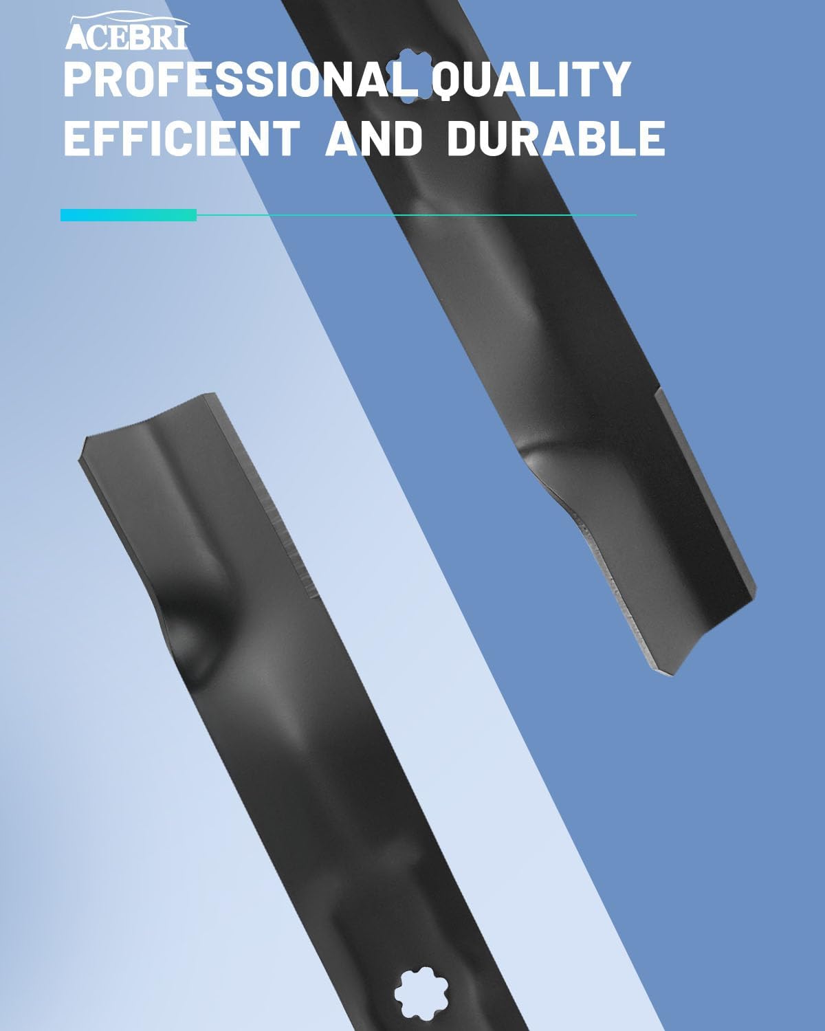 ACEBRI High Lift Blades 42 '' for John Deere AM141034, AM137329, M154062 105, 115, 125, 135, D100, D105, D110, D120, D125, D130, LA115, LA120, LA125, LA135, LT160, LT180 SST15, SST16 Mower Blade 2Pack