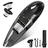 Jeagfen Handheld Vacuum Cordless, Rechargeable Car Vacuum Cleaner with Multiple Attachments, Portable Hand Held Vacuum Suction Power, Mini Vacuum for Car, Home, Pet Hair, Office, Desk, Keyboards Black