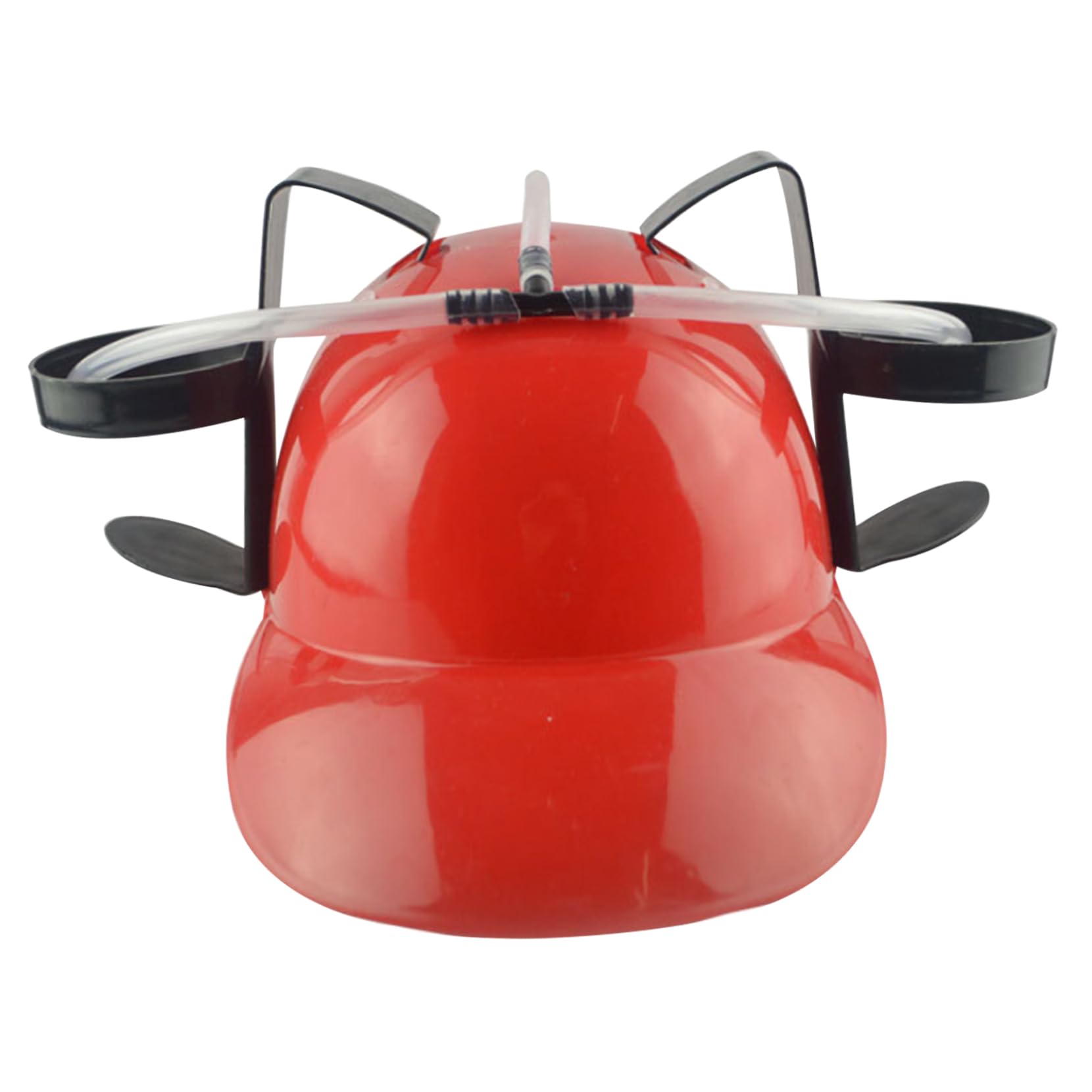 Wedhapy Drinking Helmet Beer Hat Drinking Hat Fun Drink Safe Plsatic Helmet with Can Holder and Straw, Funny for Beer Soda Party Football Games Novelty Red