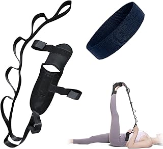 1 piece of yoga stretching belt, with 1 piece of sports headband, breathable fitness belt, ankle stretching rope, elastic yoga stretching belt, with ring ligament stretching belt