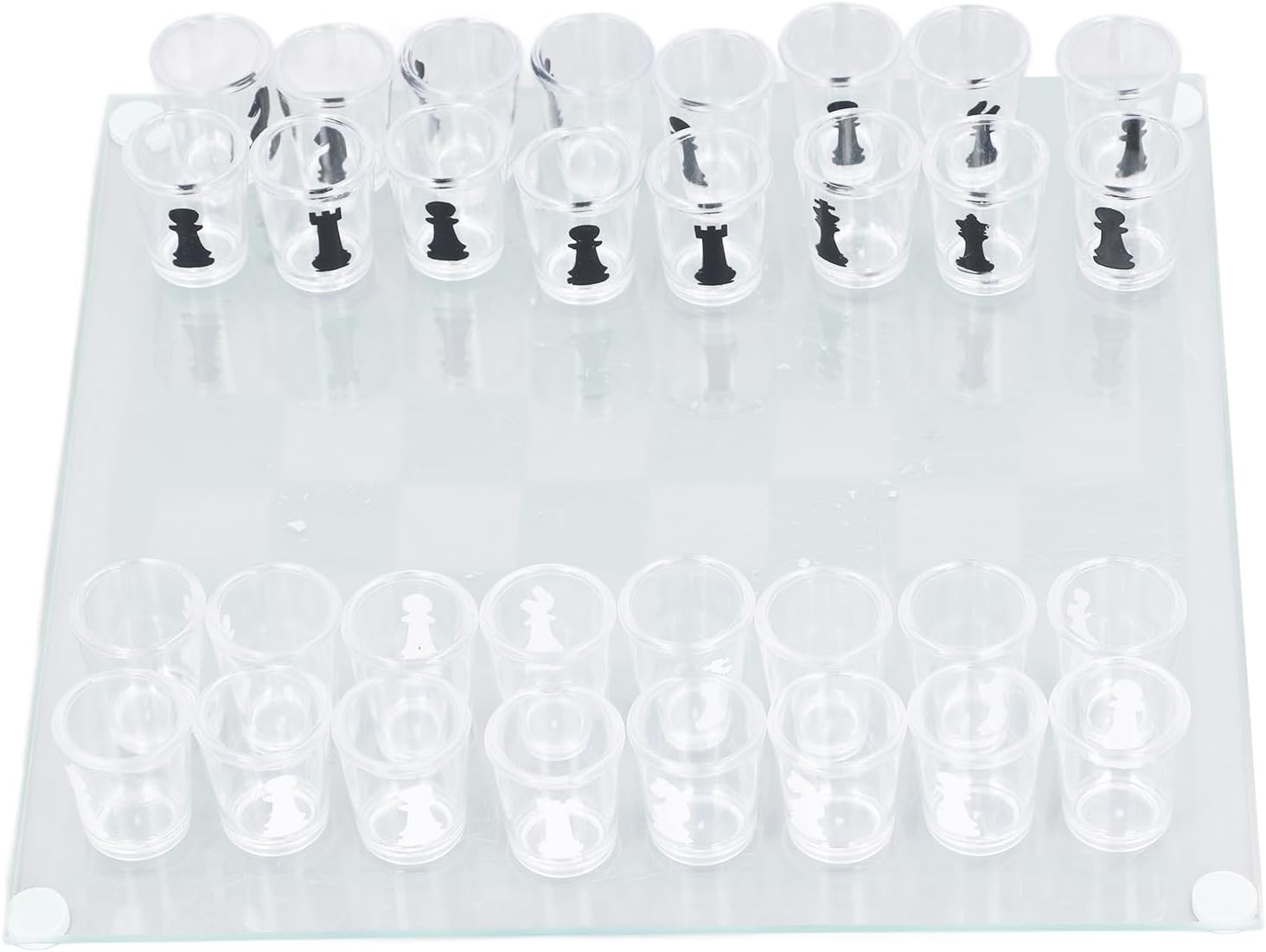 Shot Glass Chess Set, Drinking Game Board with 32 Shot Glass Chess Pieces Chess Cup Game Set for Fun Parties and Travel, Odorkleno7chsvxry