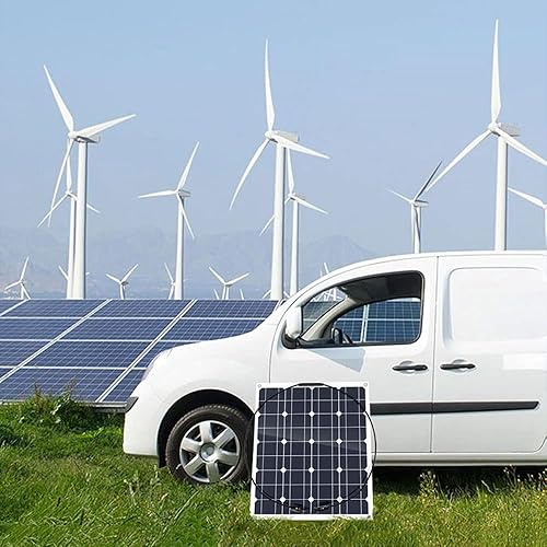 Miniatura 3 de Batería solar portátil, panel solar flexible monocristalino de 50 W, módulo fotovoltaico de alta eficiencia para acampar en casa, barco, automóvil,