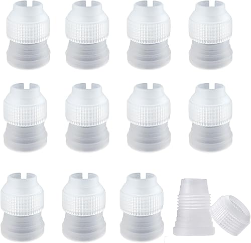 Suuker Paquete de 12 acopladores para bolsas de tuberías, acopladores pequeños de plástico, acopladores de decoración de pasteles para boquillas de