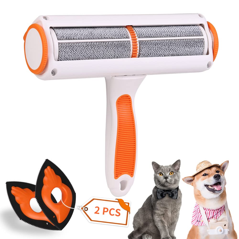 Laymi Pet Hair Remover Roller & Detailing Brushes Set for Dog Cat Fur
