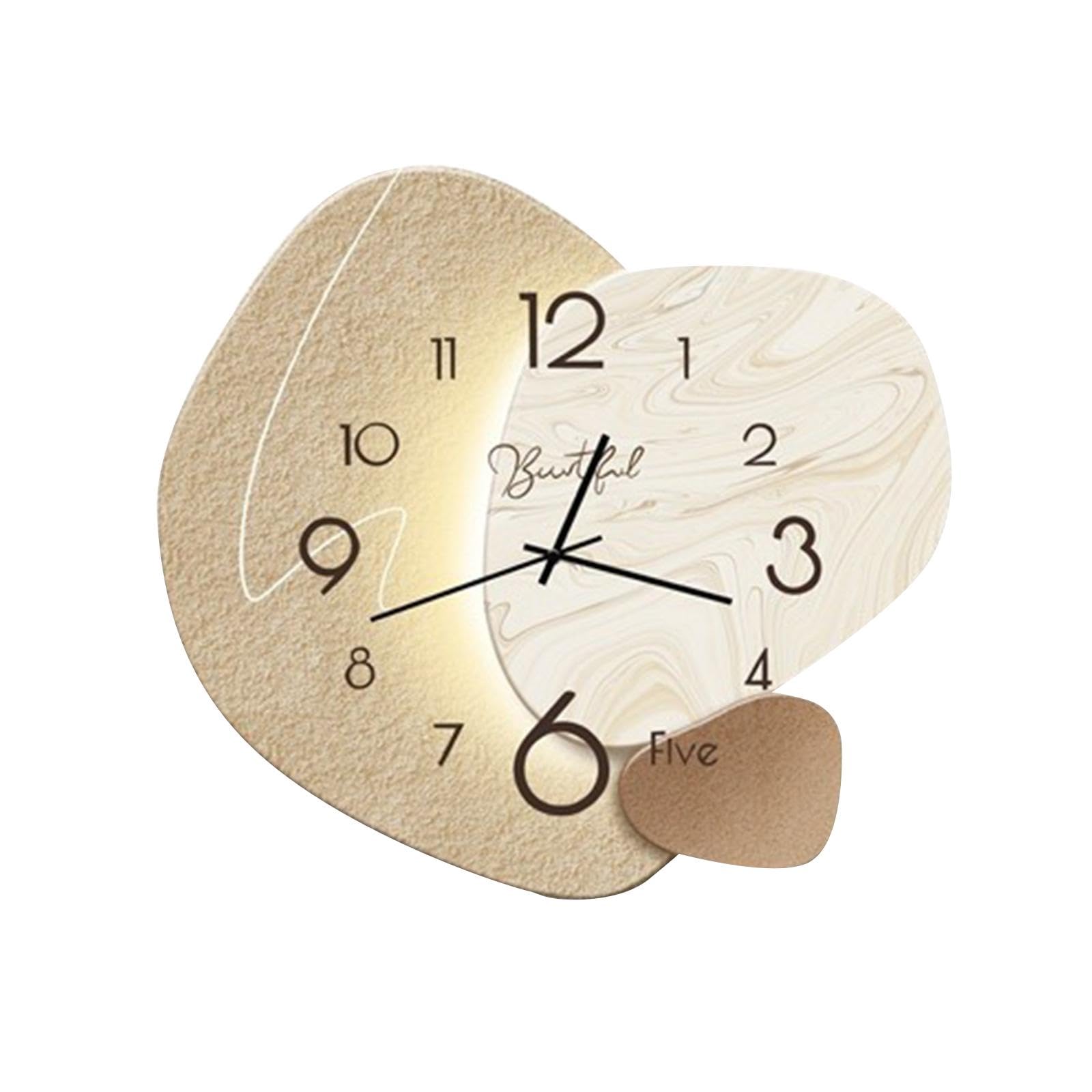 LOVIVER Wanduhr, dekorative Uhr, Holz, schlicht, geräuschlos, Durchmesser 38 cm, Moderne, stumme Uhr im nordischen Stil für den Tisch, Zuhause,