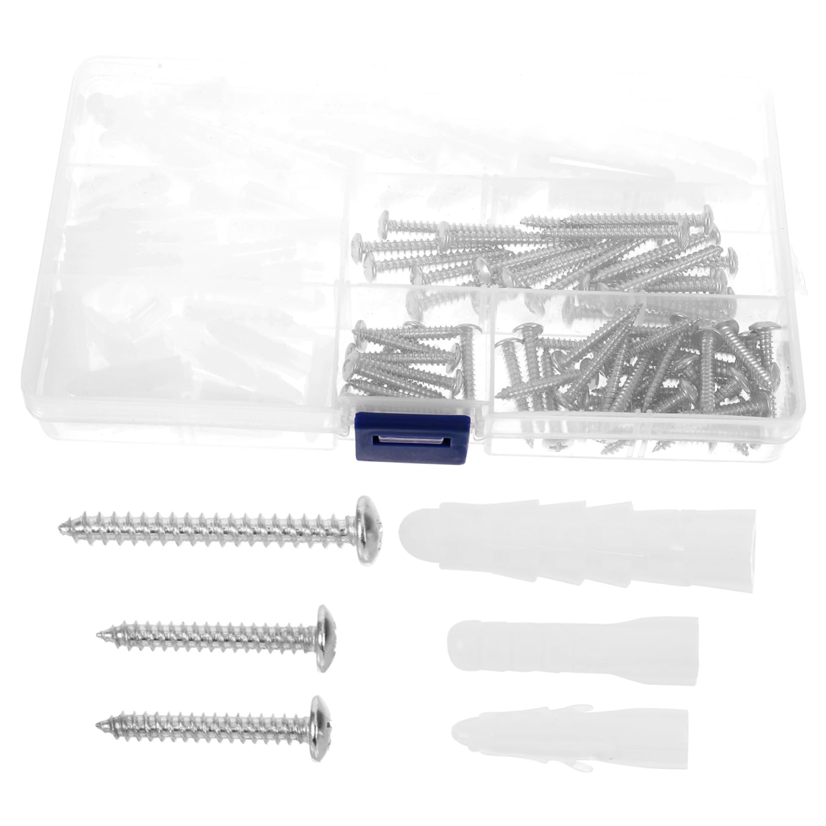 NAMOARLY 1 Set Square Expansion Tube Dry Wall Screw Wall Anchors Self Drilling Screws Kit