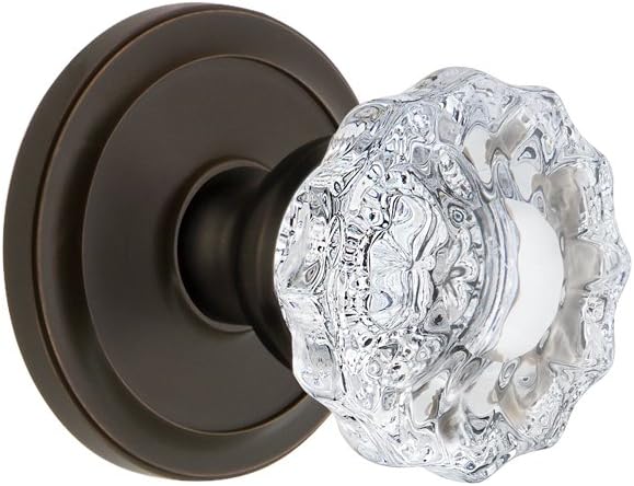 Grandeur 820382 Circulaire Rosette Privacy with Versailles Crystal Knob in Polished Brass, 2.75