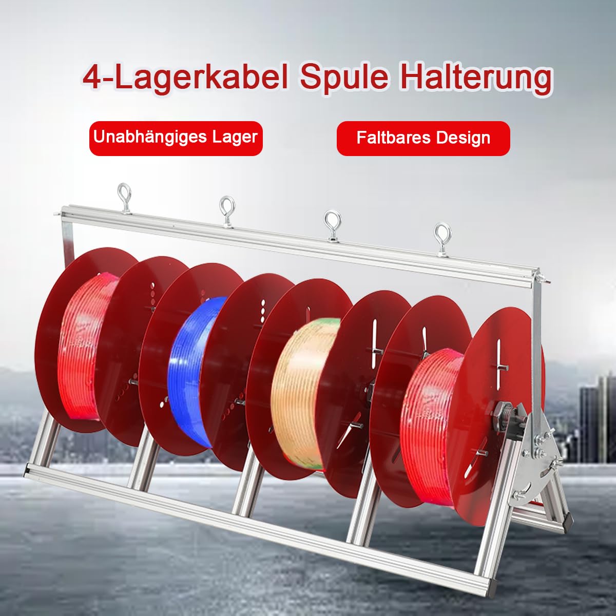 LALABU Kabelabroller mit Unabhängiger Drehung, Klappbar