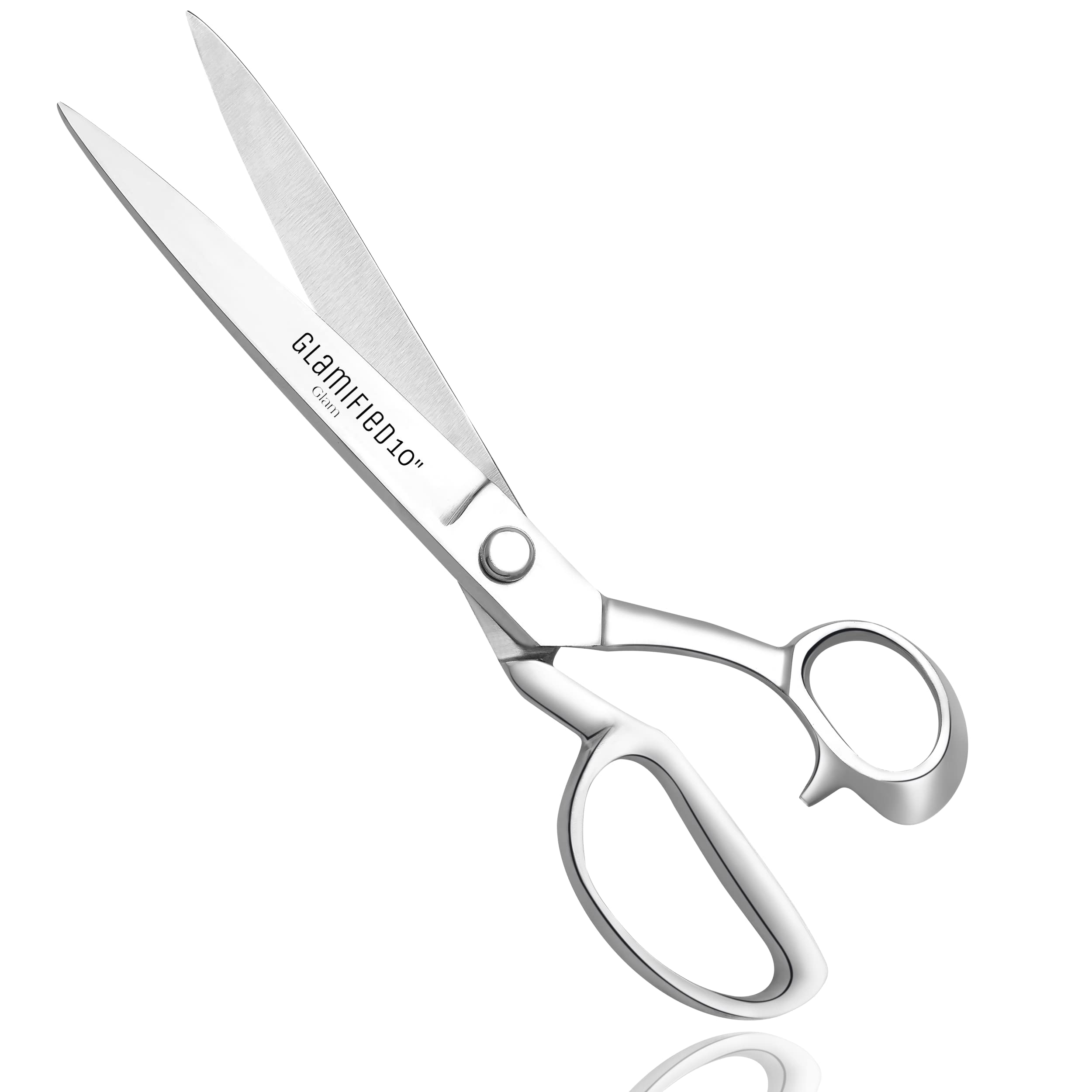 Glamified , Glam Silver Glamified - Scissors 10 Inch(25.5Cm)-Dressmaker's Tailoring Sewing Scissors Dressmaking Shears For Cutting Fabric, Clothes, Leather (10 Inches, )