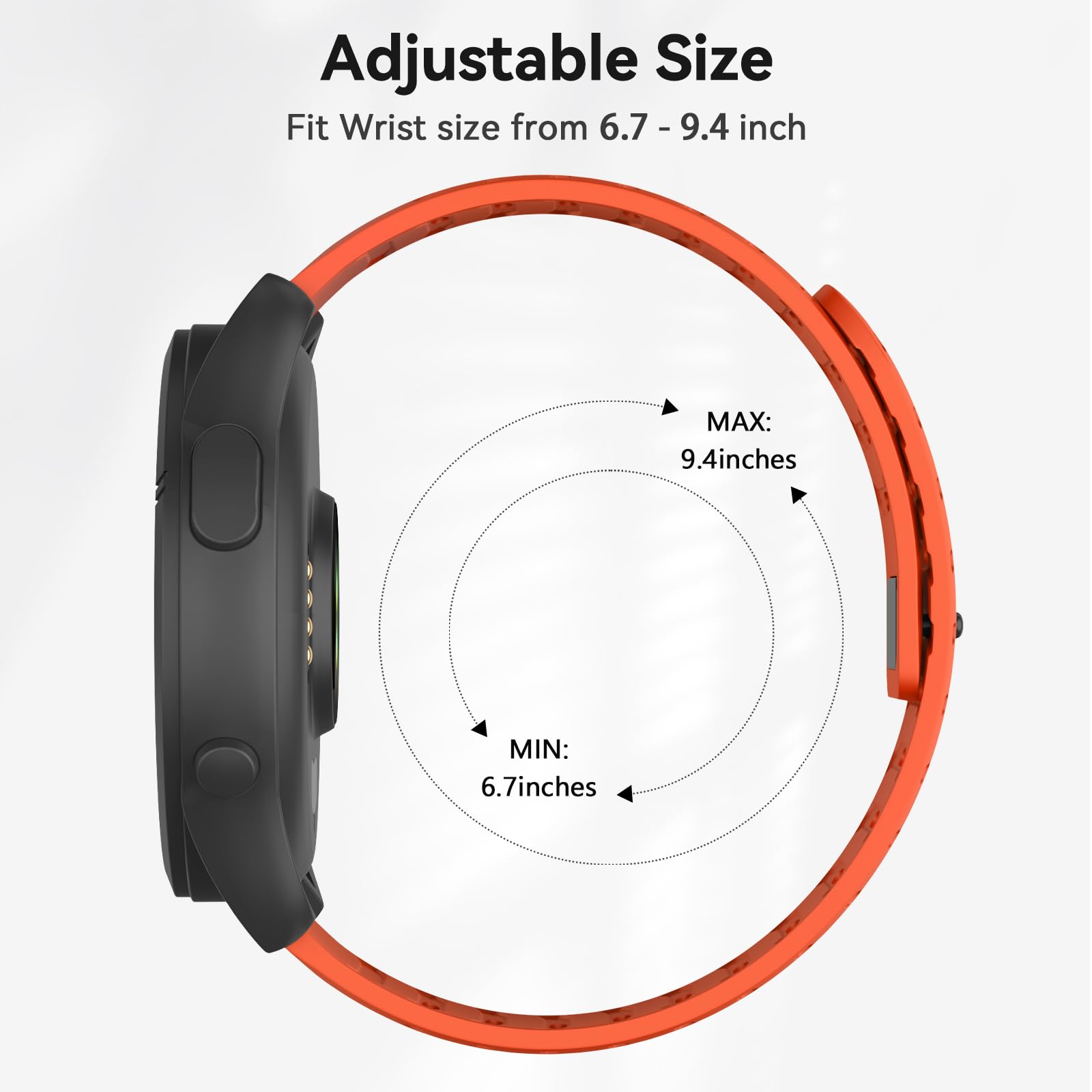 ISABAKE 22mm Magnetic Strap for Forerunner 265/255/Amazfit Active Max, Orange - Image 4