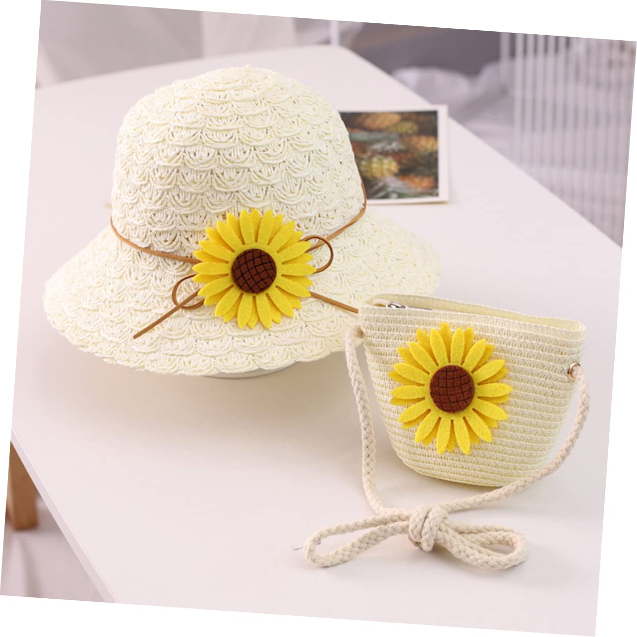 Healvian 2 Piezas Sombrero De Sol para Sombrero De Sol De Bebé Juventud Marrón Gorra De Bolsa De Playa Protección Playa Borde Verano