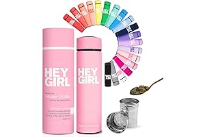 Hey Girl! Premium-Grade Stainless Steel Water Bottle with Built-In Tea Infuser