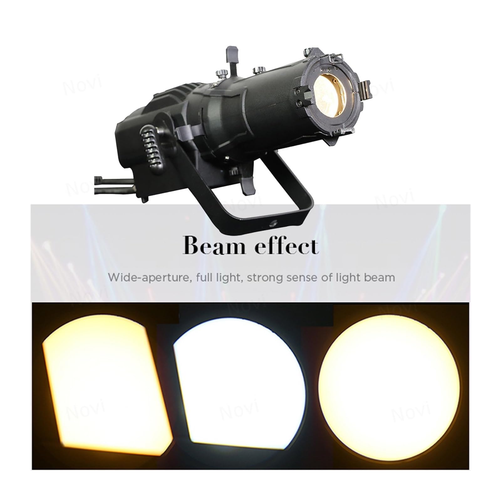 Miniaturowy reflektor elipsoidalny COB LED o zmiennym kącie świecenia, 60 W, 3200 K, 5600 K, sterowanie DMX, do gabloty wystawowej Koncert i wesele(3200K)