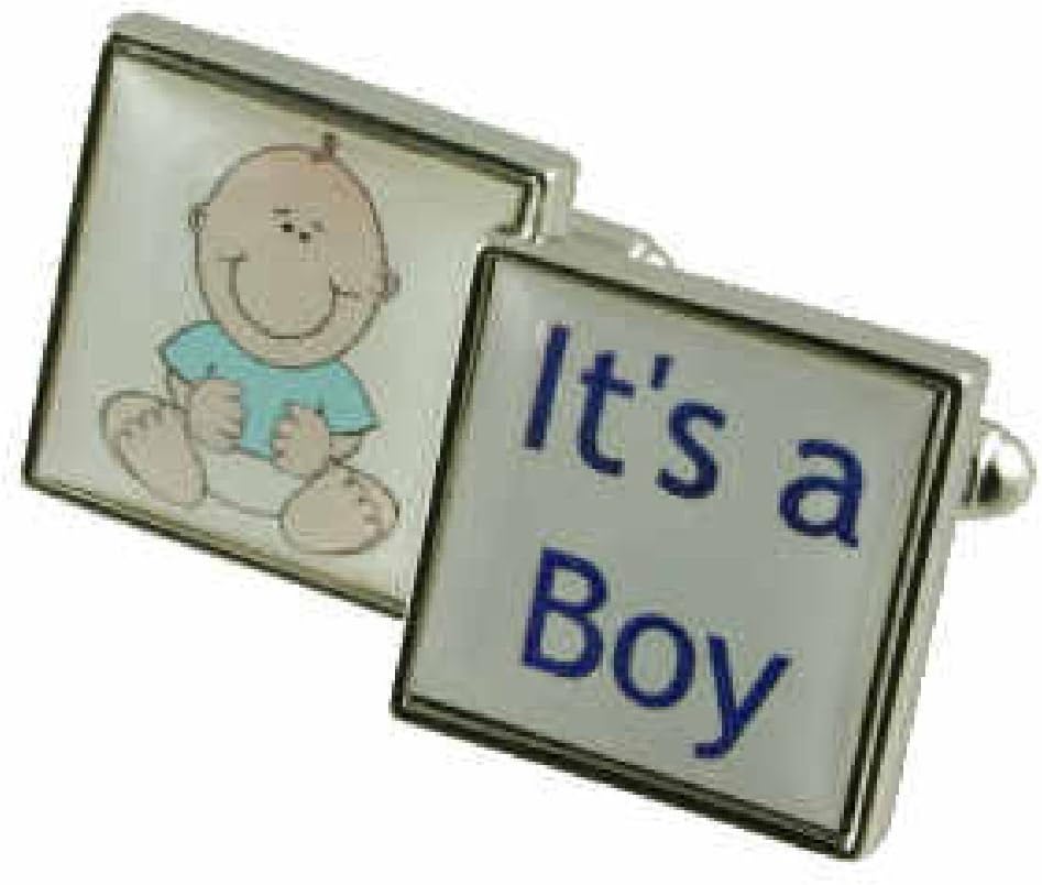 Cuff links New Dad Cufflinks~It' A Boy Cufflinks~new baby + Hand Made Pouch