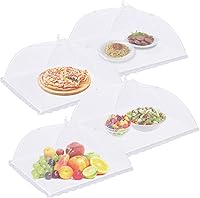 Rindion 4 Pack 17 Inch Mesh Food Covers - Large Pop-Up Tent for BBQs, Picnics, Parties, Fruit & Garden Plant Protection