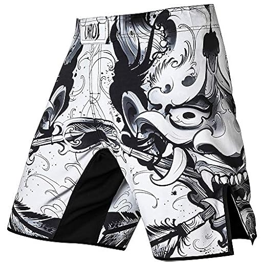 LAFROI Pantalones Cortos de Entrenamiento para Hombre, MMA Cross-Training, con cordón y Bolsillo (Hannya,MD) | Ya disponible en tu tienda friki favorita! En mundofriki.es!