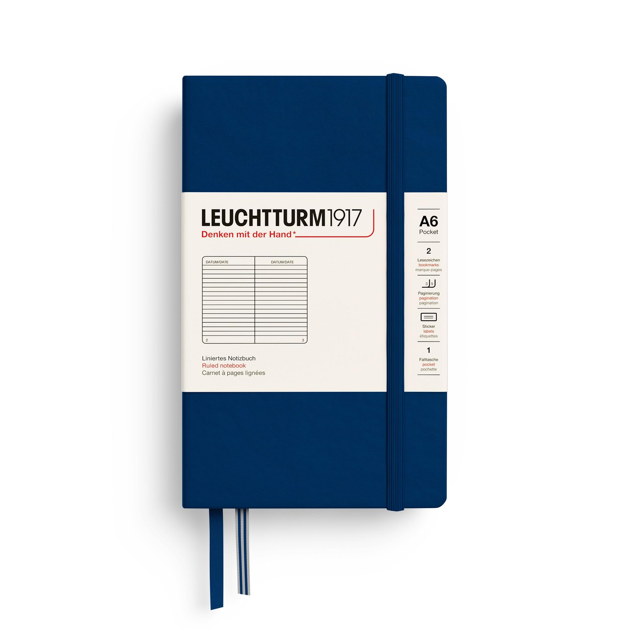 Hardcover Notebook, Pocket (A6), Navy, Ruled
