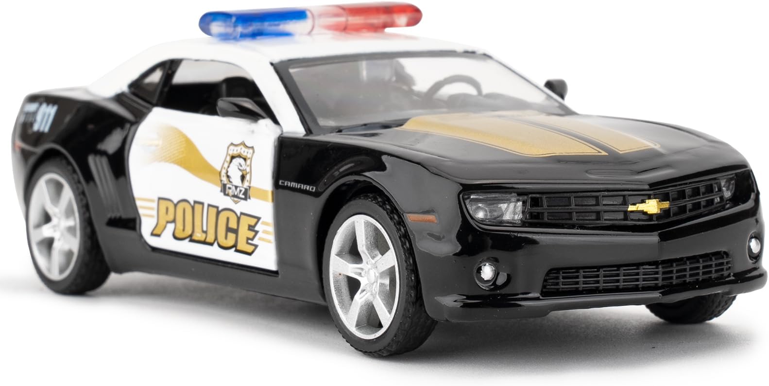 BDTCTK1/36 Scale Comaro Police Car Model, Zinc Alloy Die-Cast Pull Back Vehicles Kid Toys for Boy Girl Gift