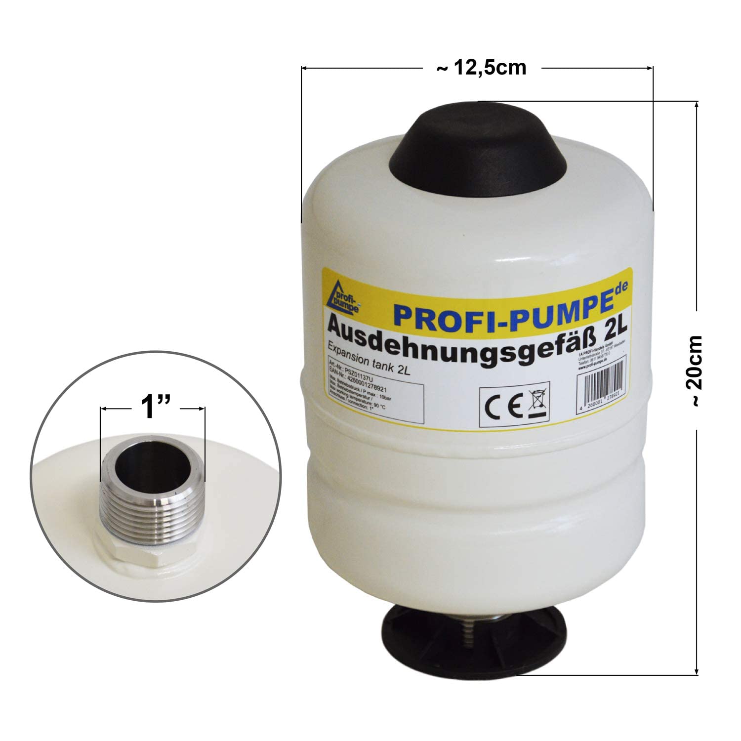 Tanque de Presión 2L para Control de Bomba - Caldera de Membrana - Monitor de Flujo