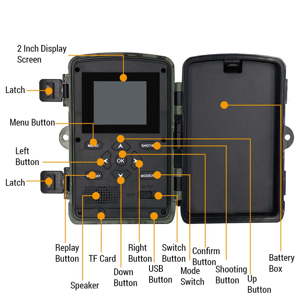 Jemora Caméra de Chasse étanche activée par Le Mouvement, Vision Nocturne WiFi, avec lumière Infrarouge sans Lueur 940nm
