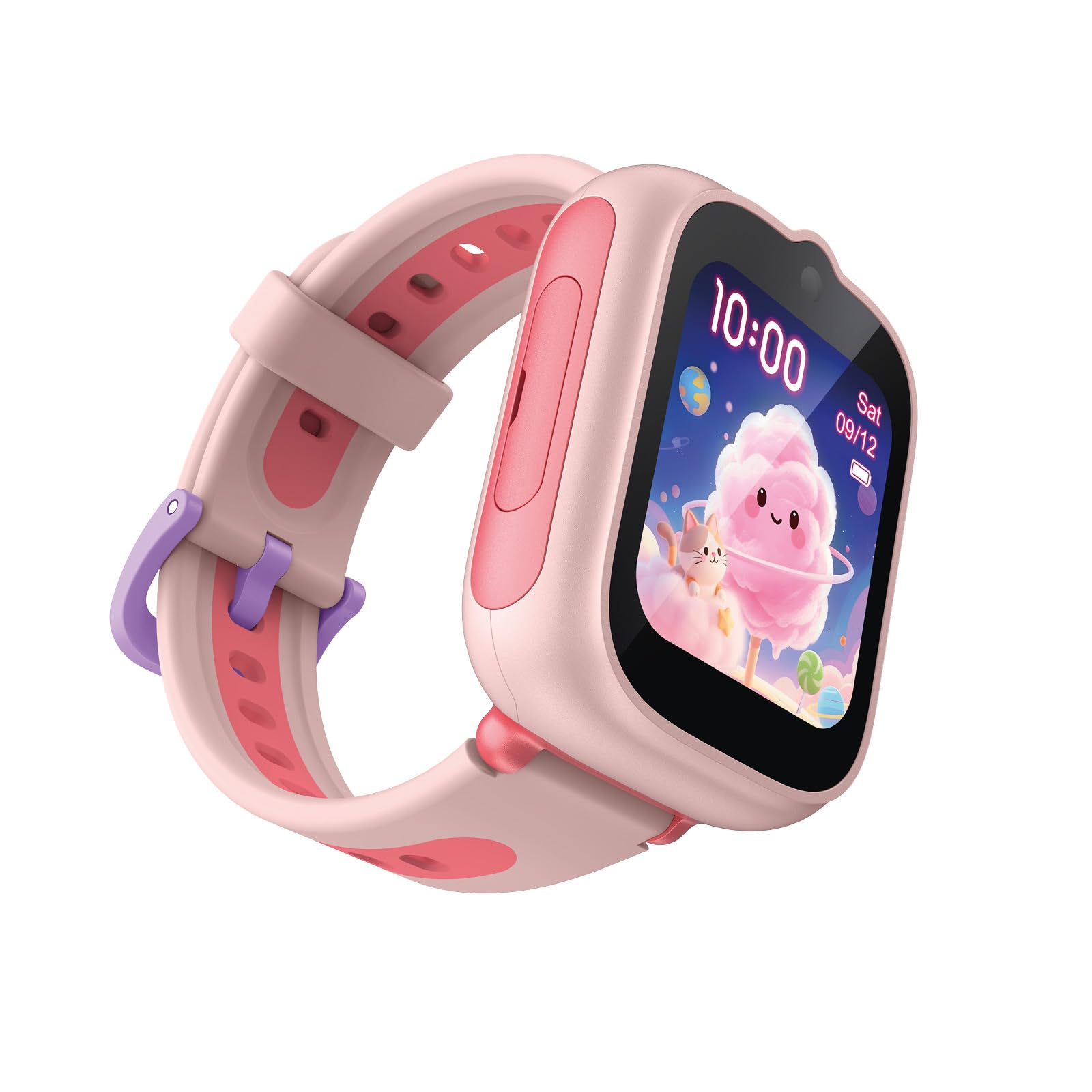 TCL MT48X 4G Montre connectée pour Enfant, Rose Cosmique, GPS, appels LTE, Bouton d'urgence, étanche 5 ATM, avec Carte SIM Telekom et Bon d'achat Amazon de 30 €
