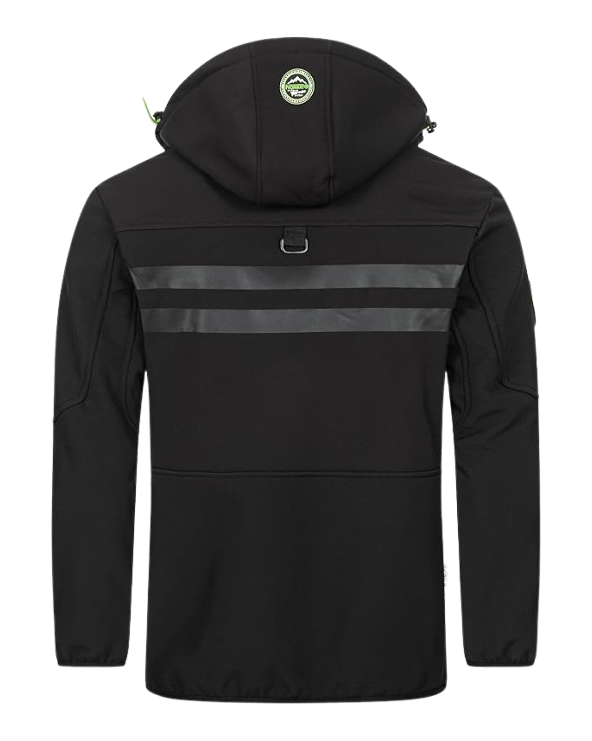 Geographical Norway Vantaa - Giacca sportiva da uomo in Softshell, Nero Verde Fluo