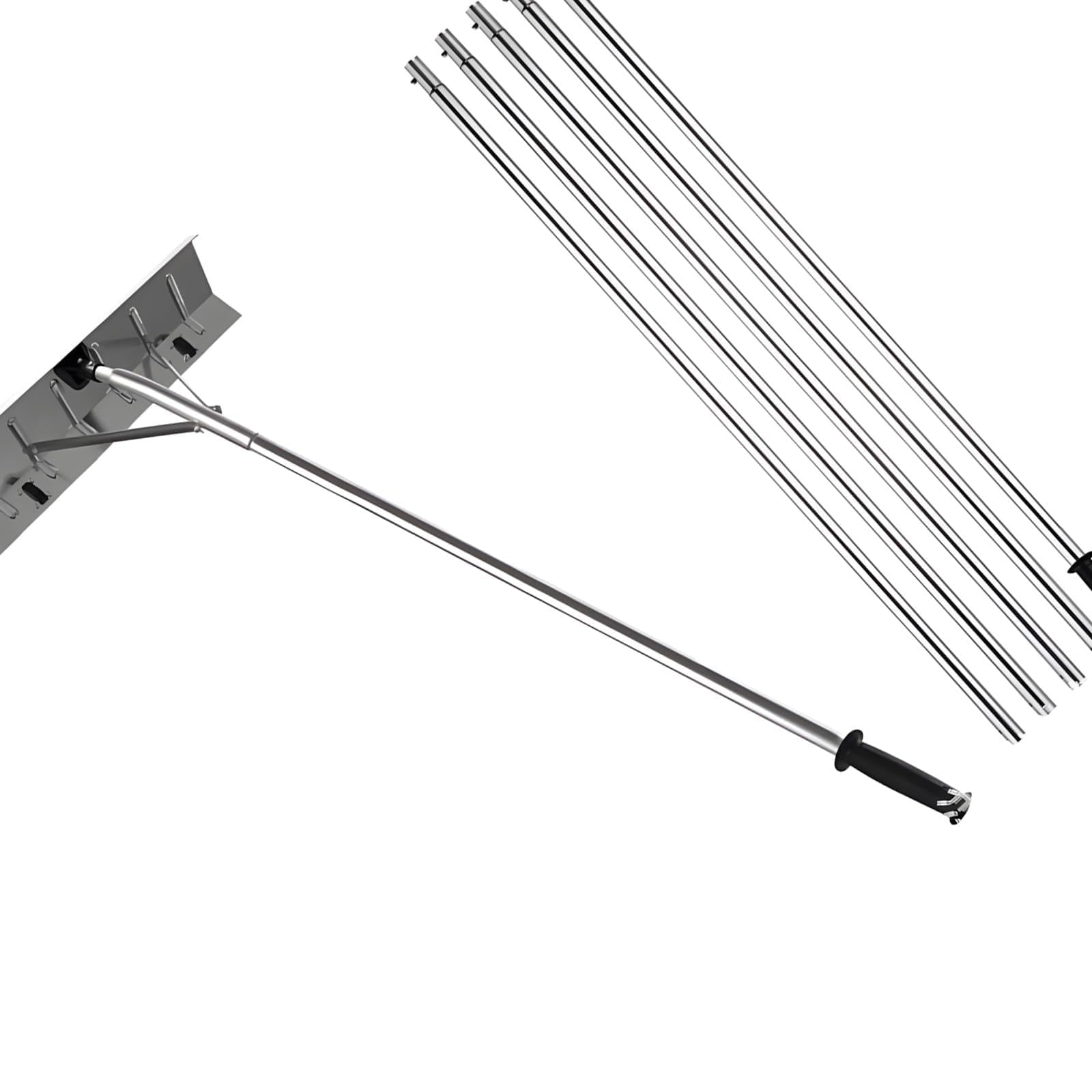 Hsioluted B Roof Snow With Detachable For Safe Removal From Ground Extendable Roof Snow Removal Device With Rubber Guide