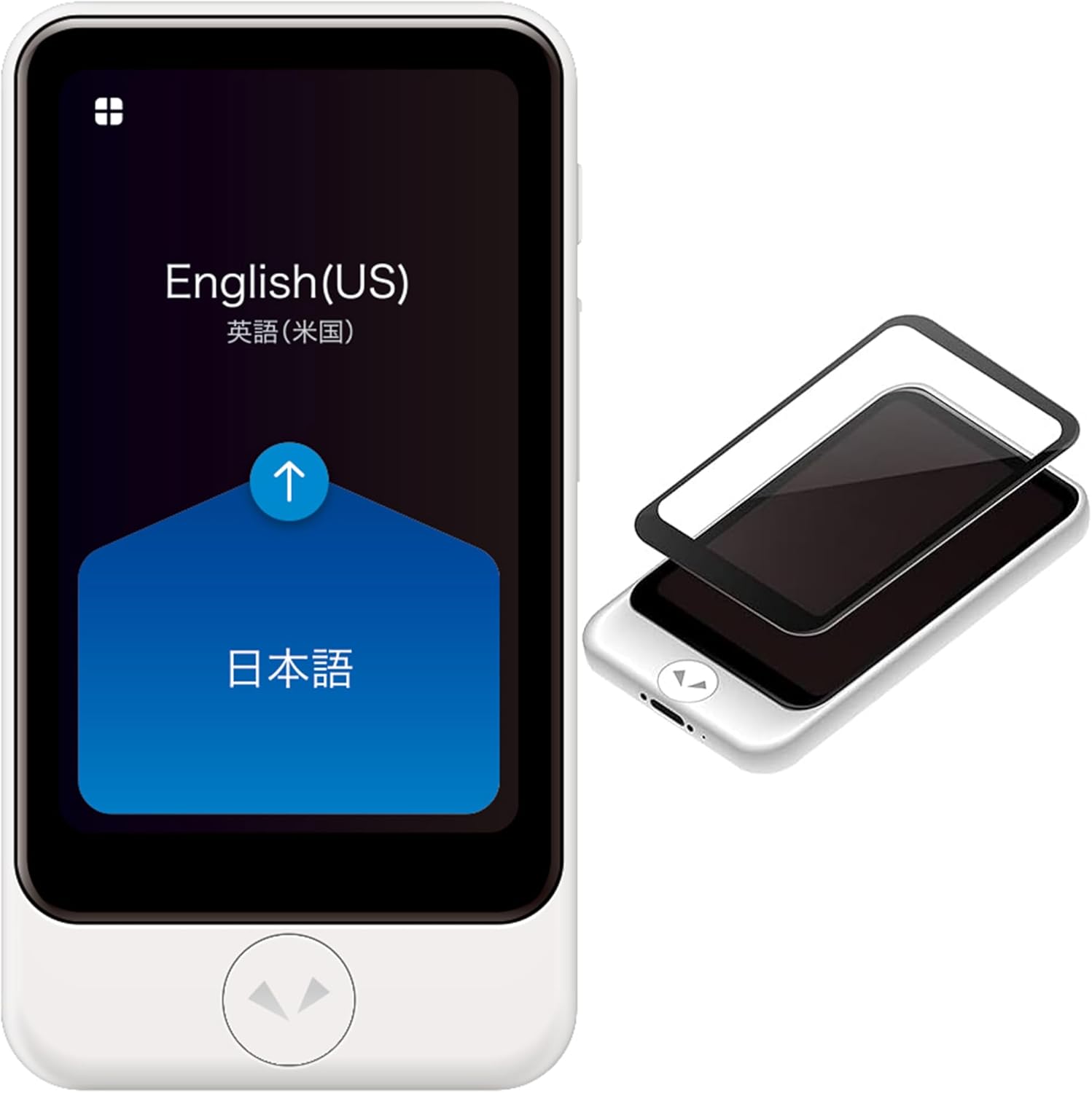 POCKETALK S2 Plus Business eSIM 5 Year White and Plus Screen Protector - Compatible Plus Language Translator Device