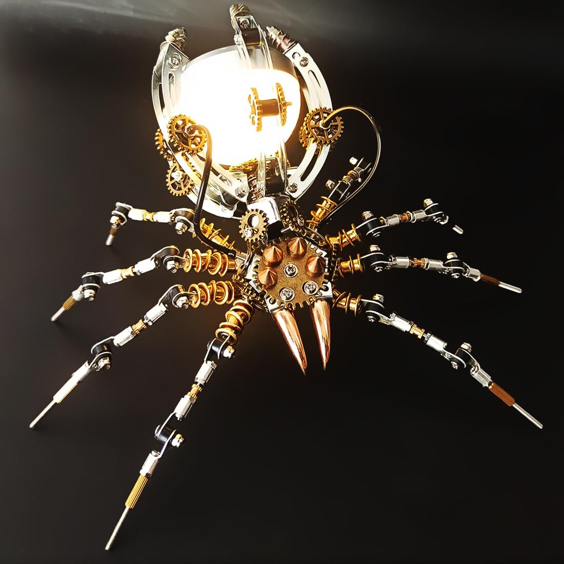 JOENI HIDEDE metalowe puzzle 3D, mechaniczny pająk, zestaw do montażu z lampą stołową, 512 szt., metalowe cięcie laserowe, puzzle, model zestaw do montażu, zabawka