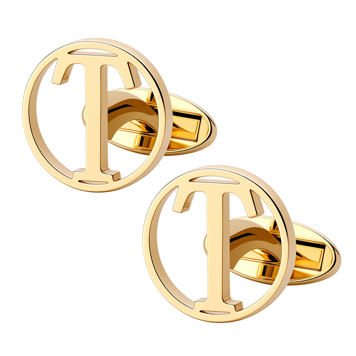 GWD Cufflinks for Men Classic Tuxedo Shirt Wedding Cuff Links Personalized Initials A-Z Gift