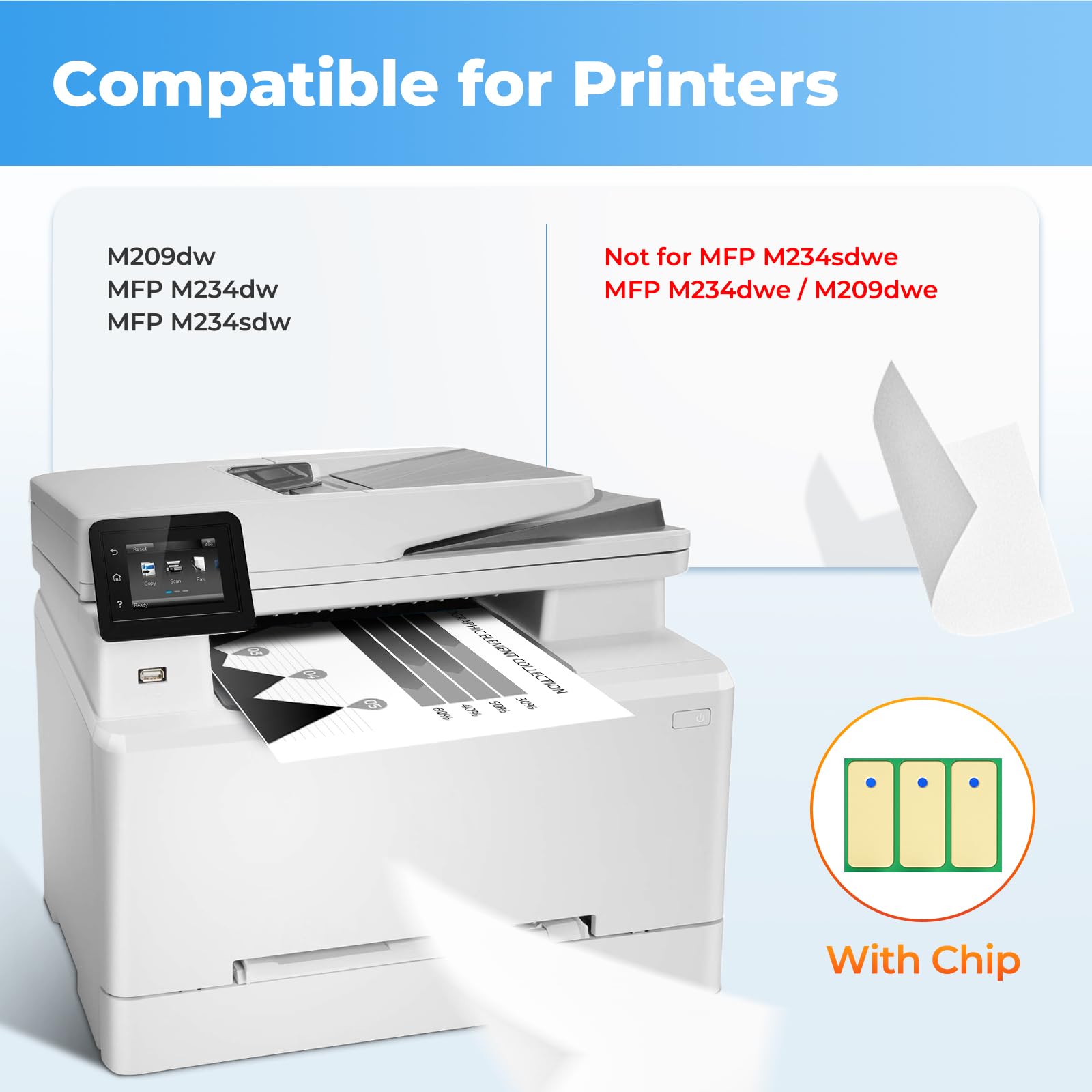 134X Black Toner Cartridge Laser Jet MFP M234dw Black Toner Compatible for HP 134X 134A Toner Cartridge for HP134X HP134A W1340X for Laser Jet M209dw MFP M234sdw Toner Ink 2 Pack (with Chip)