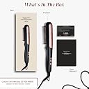 MakeMeeBold Hair Straightener Brush | Frizz Free Hair | Electric Hair Straightner Comb | Gifts for woman | With Ceramic Coated Plates, 5 Temperature Controls,1200 Watt, Black gallery image
