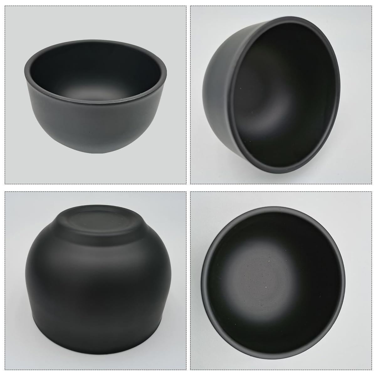 Kiuiom Cuenco para Crema Afeitar Acero Inoxidable,Tazón Espuma Afeitar,Bandeja de Espuma de Afeitar,Taza de Afeitar,para Afeitado Húmedo,Taza Jabón Afeitar Duradera para Hombres,Negra Calibre 81mm