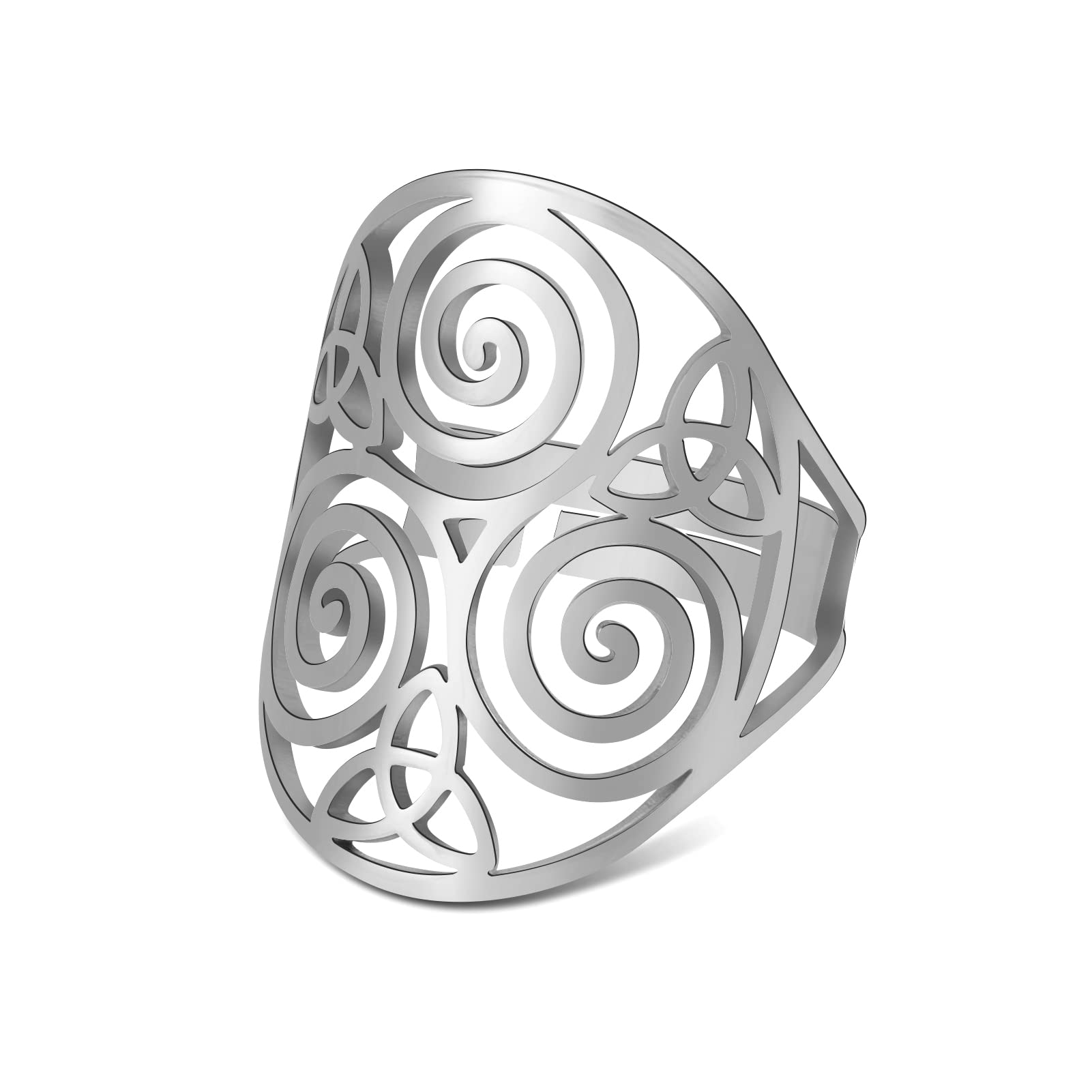 kkjoy Anillo de Pavo Real Anillos Calados de Acero Inoxidable con Doble Pavo Real Ajustable para Mujeres Niñas