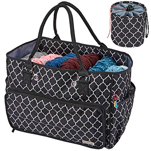 Nicogena knitting bag, portable yarn storage tote for yarn skeins…