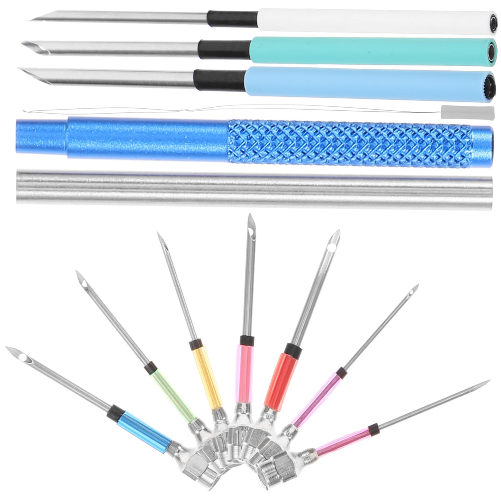 DIYEAH 5 Juegos Kit de Agujas Punzón Metálicas para Bordado y Manualidades DIY Herramienta Ligera y Duradera para Costura Decoración Ropa y Artesanía Juego Completo para Usuarios y Clases