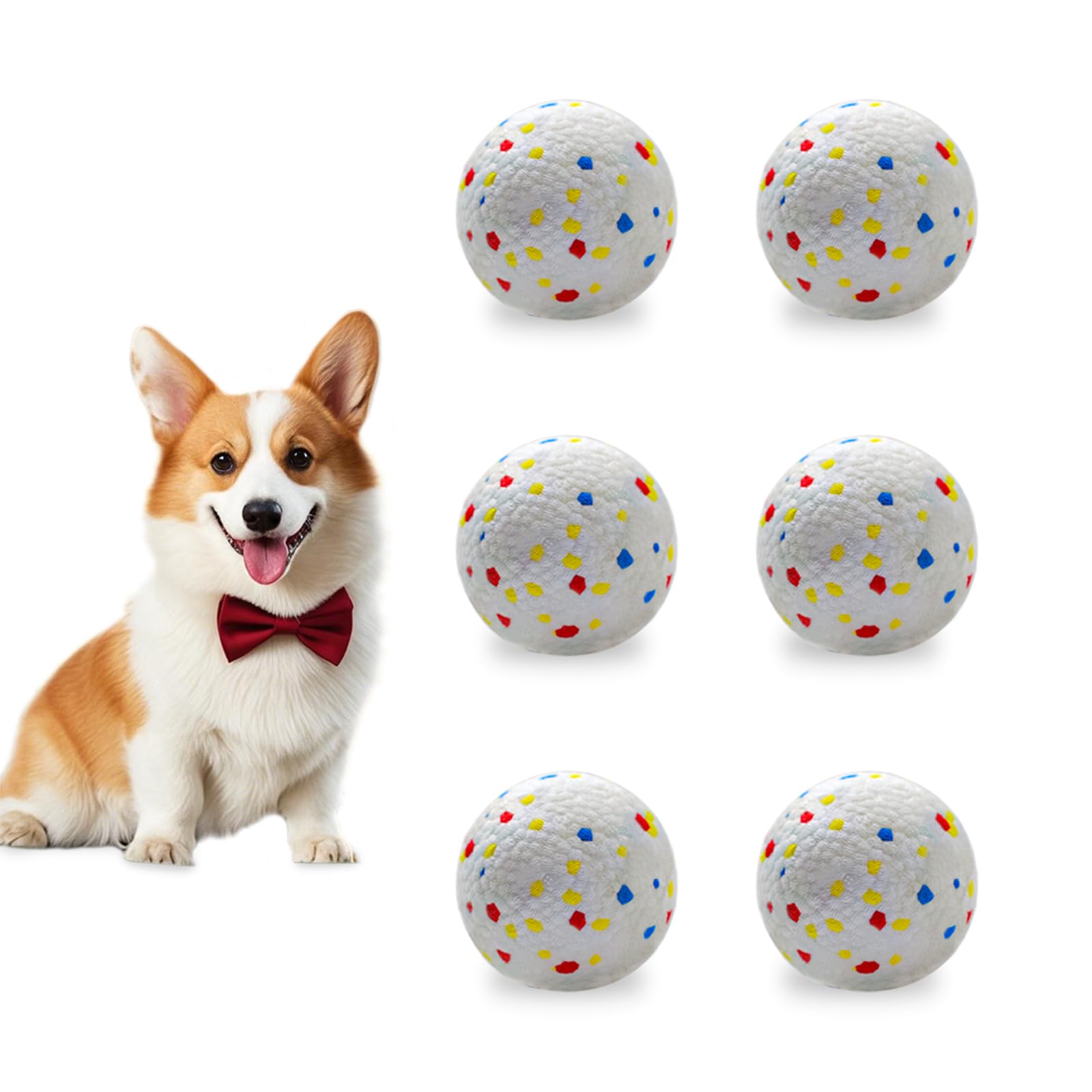 Dog Toy Balls 2 2 Inch Indestructible Dogs Balls 6 Pack for Aggressive Chewers Durable Interactive Toys for