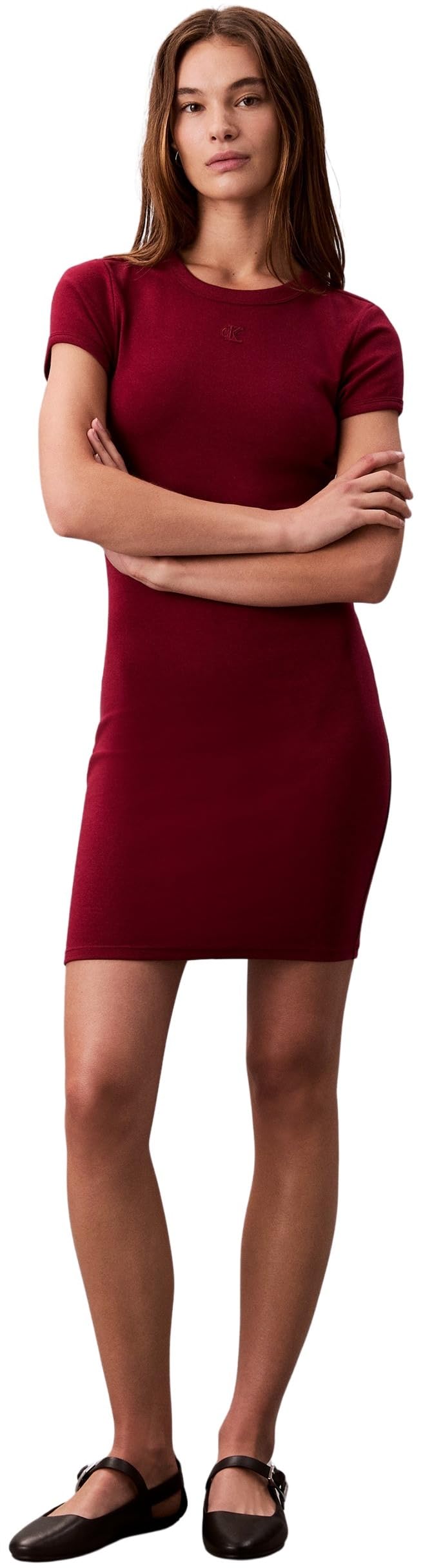 Calvin Klein Sukienka Bodycon Kobiety Ss Co Contour 1x1 Rib Mini Dress Lv047b266g
