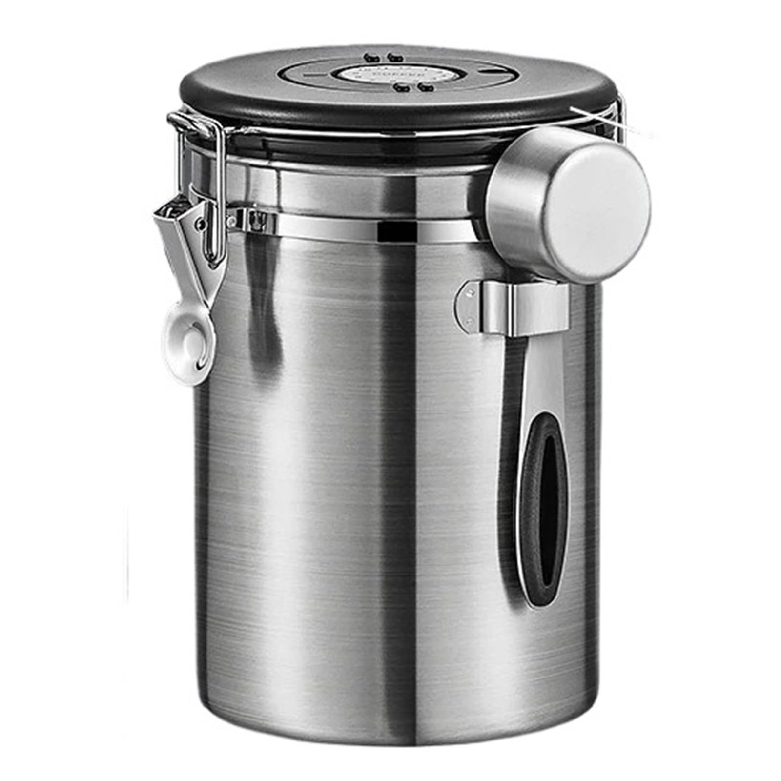 Generisch 1,2 l-2,8 l vakuumversiegelter Krug aus Edelstahl 304 for Kaffeebohnen, luftdichter Behälter for die Küche(Silver-1800ml)