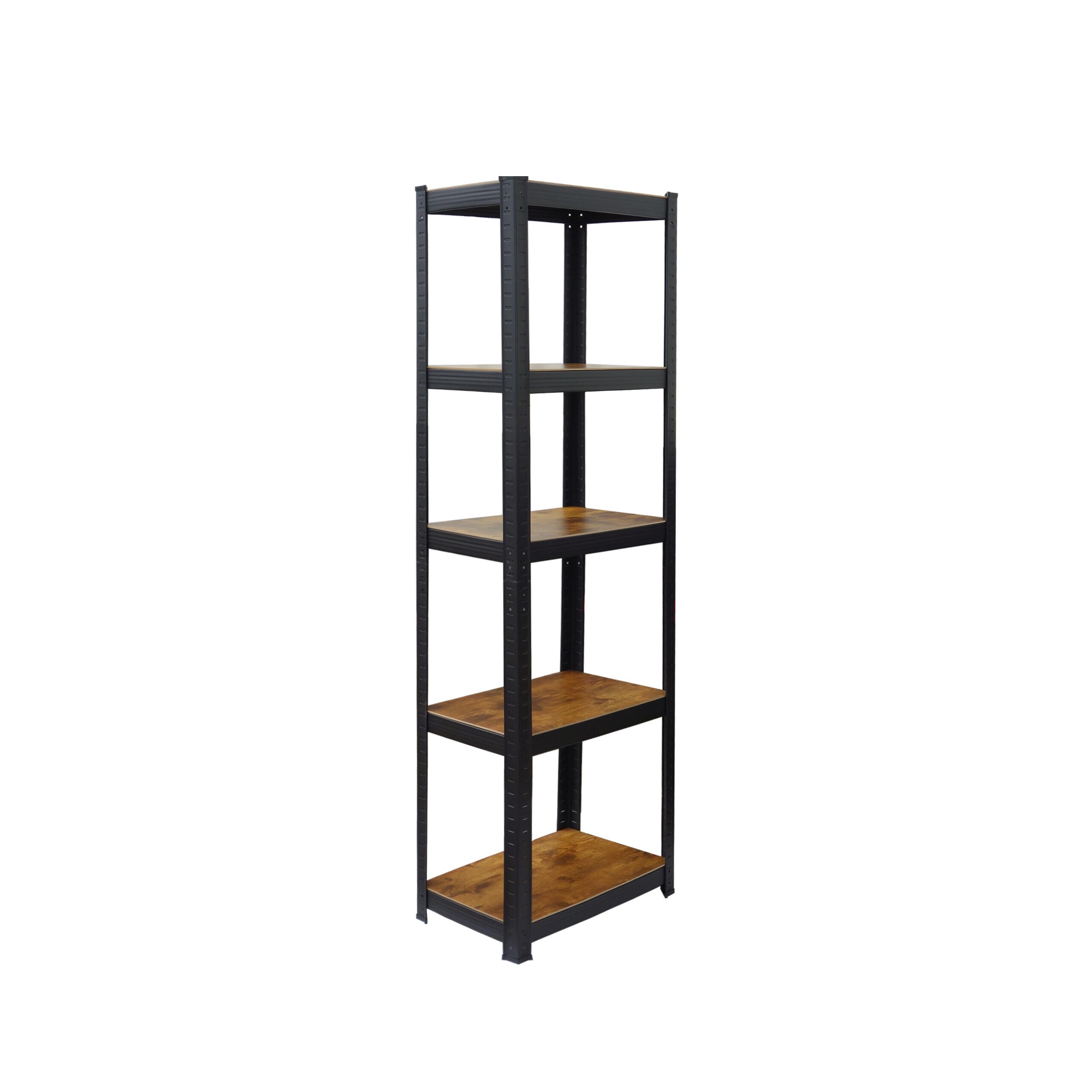 Relaxdays Black/Brown Heavy-Duty Steel & Mdf Shelving, 500 Kg Capacity, 180 X 50 X 30 Cm, 5 Shelves,
