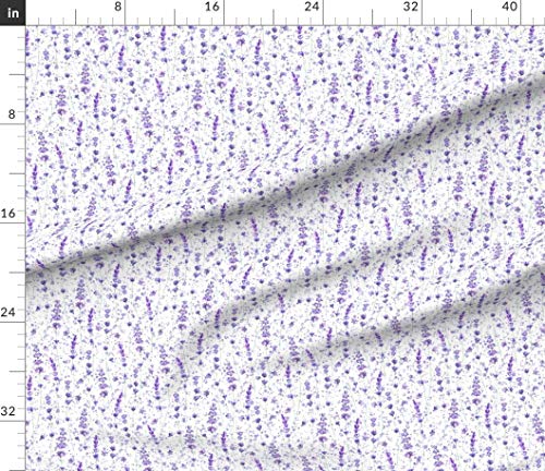 Spoonflower FI-F86-D10208145-1Y Fabric - Lavender Pattern Flowers Floral Nature Purple Art Plant Watercolor Printed thumb #3