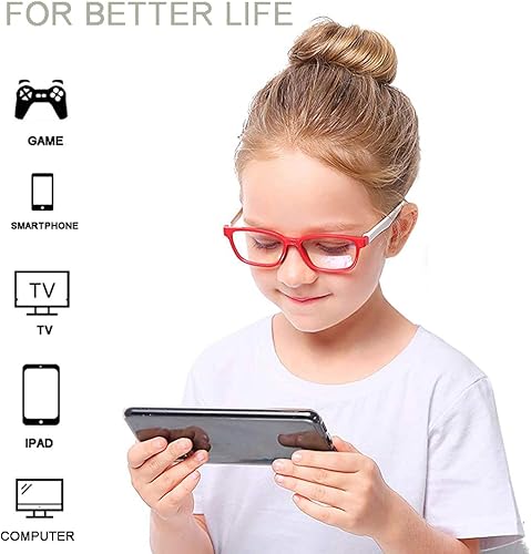 Miniatura 2 de AHXLL Paquete de 2 lentes de bloqueo de luz azul para niños, antifatiga ocular y protección UV, gafas de teléfono para juegos de computadora para