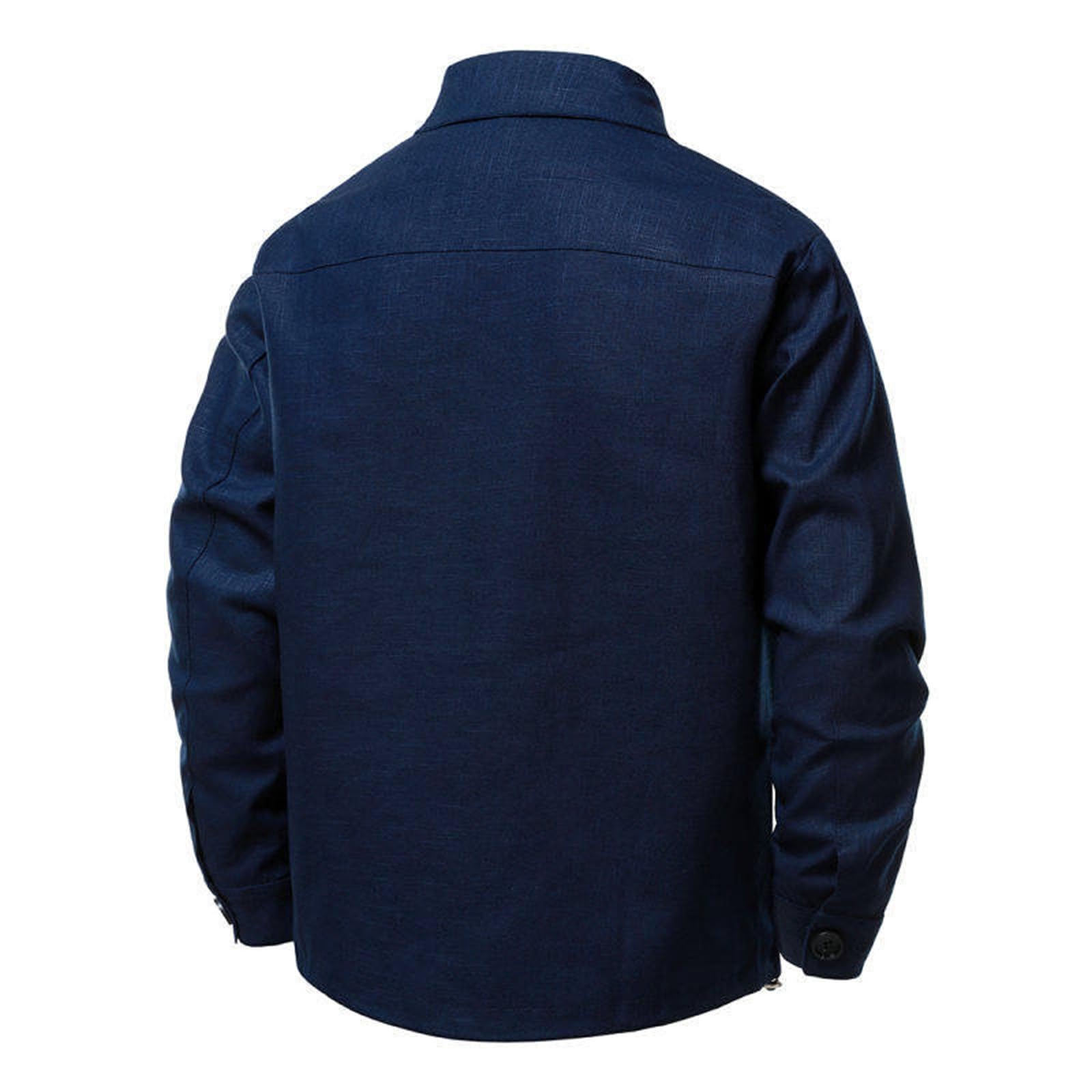Lässige Leinenjacke mit fallendem Revers und Taschen – leichter Herbstmantel für den Alltag, bequemes und atmungsaktives Material, eleganter Freizeitstil, vielseitig kombinierbar.